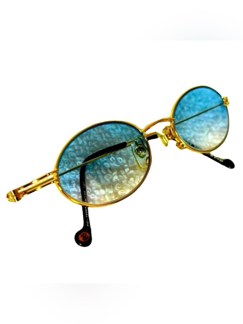 VERY RARE Authentic Gucci Coogi Brand Name Gold Metal Frame Blue Tint Sunglasses - Picture 12 of 15